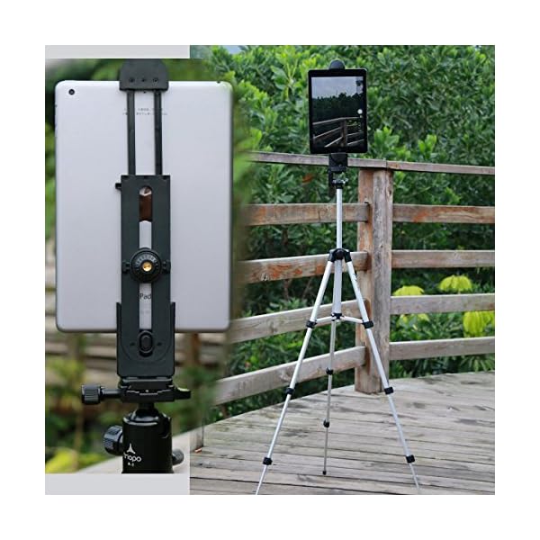 ULANZI iPad Halterung Stativ, Tablet Stativ Halterung Mount Adapter für Stativ Ständer Musikständer mit 1/4" Schraubenkopf und Cold Shoe für iPad Pro/Air/Mini, Samsung Galaxy Tabs, Huawei MatePad – Bild 6