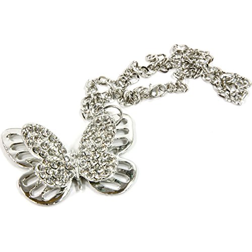 Silver bling butterfly mirror car charm hanger ornament…
