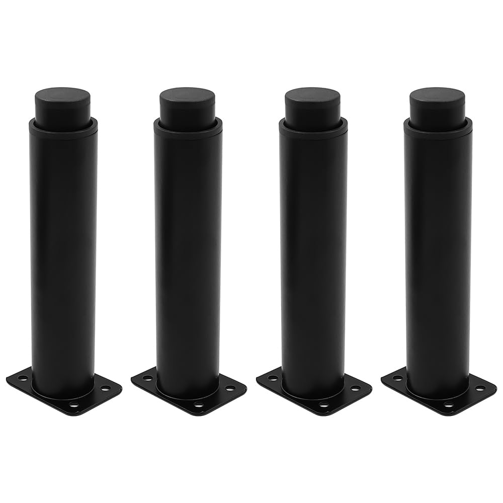 Tiardey 4 Pcs 18-30cm Furniture Legs, Adjustable Bed Support Leg, Furniture Feet Metal Table Legs Replacement for TV Cabinet, Sofa, Cupboard (Black)