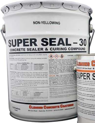 Clemons Concrete Coatings SuperSeal 30 High-Gloss Concrete Sealer 5-Gallon — Solvent-Based Styrene