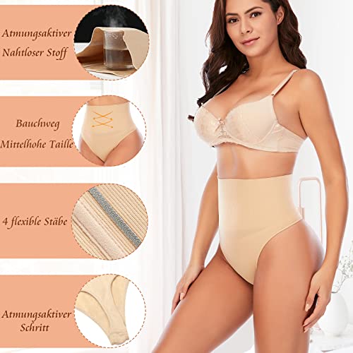YARRCO Women's Tummy Control Briefs String Thong Shapewear Bodice Pants Body Shaper Bodice Briefs Figure Shaping Underwear