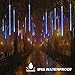 MAOYUE Meteor Shower Lights, 16 Tubes 640 LED Icicle Lights Outdoor Christmas Decorations, Waterproof Cascading Lights for Wedding Christmas Tree Decoration,Blue