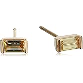 Amazon Essentials 18K Yellow Gold Plated Sterling Silver Baguette Stud Earrings