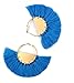 Women Tassel Earrings Gold Hoop Round Jewelry Big Fans White Ring Earrings