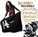 Zohzo Drawstring Stroller Travel Bag - for Air Travel with Double Stroller, Single Stroller, or Umbrella Stroller (Black)