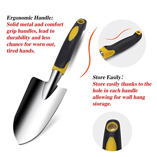 Garden Tools Set and Garden Gloves with Claws for Women and Men Garden Hand Tools Gardening Tool Kit includes Trowel, Transplant Trowel and Cultivator Garden Gift Ideas - Thumbnail 4