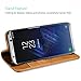 ProCase Galaxy S8 Genuine Leather Case, Vintage Wallet Folding Flip Case with Kickstand and Multiple Card Slots Magnetic Closure Protective Cover for Galaxy S8 -Brown