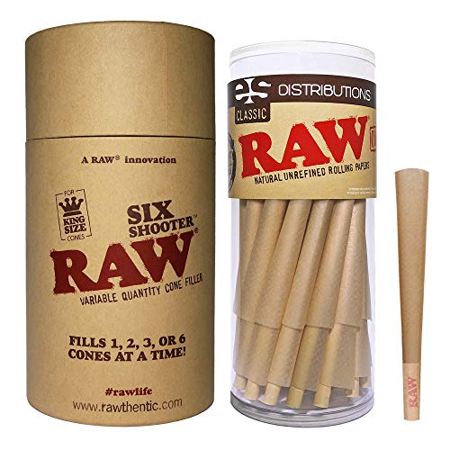RAW King Size Six Shooter Bundle with 50 Cone Pack Simple Efficient and a Convenient way to