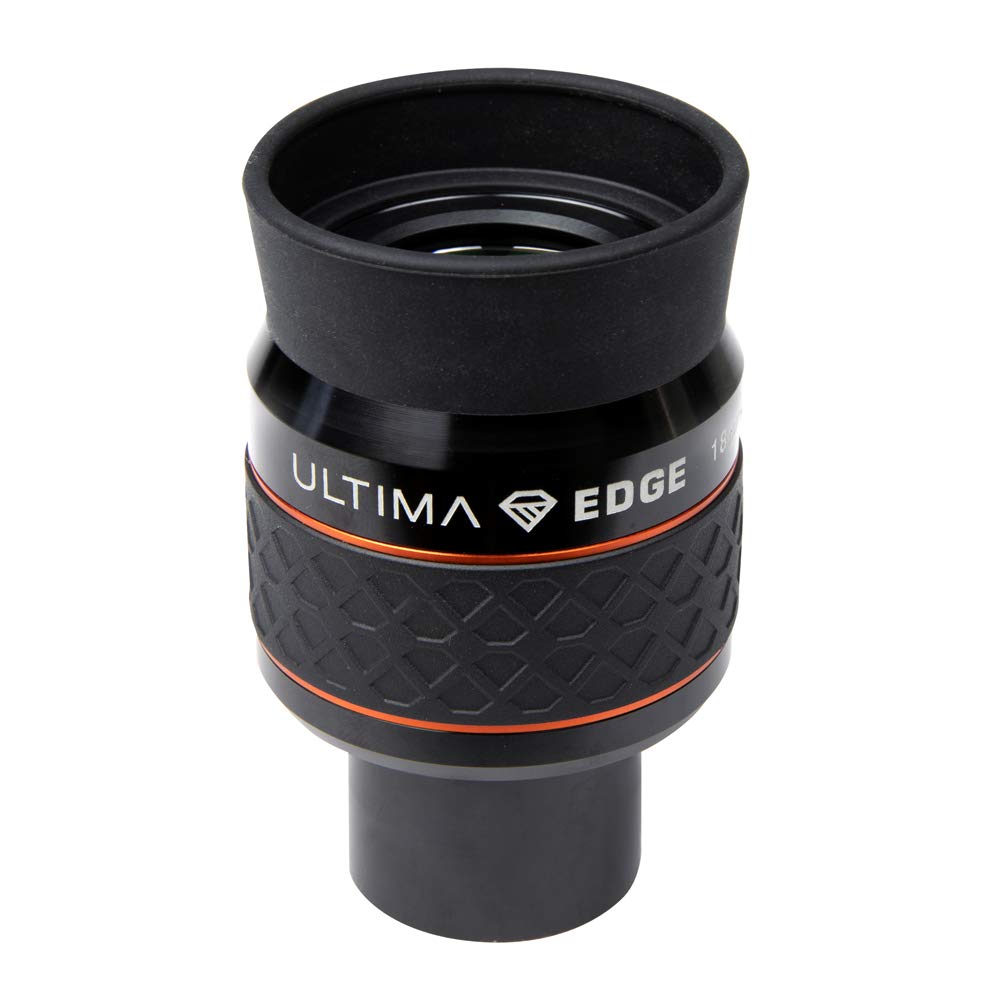 Celestron 93452 Ultima Edge 18mm Parfocal Ultra Flat Field Eyepiece Designed for 1.25" Focusers - Incredibly Crisp Views, Fully Multi-Coated Lens, Moulded Rubber Grip, Black