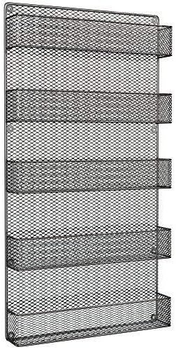 🏆Premium Pack Spice Rack Organizer-Space Saving Wall Mount 5 Tier Storage Shelves for Kitchen, Pantry, or Cabinets-Rustic Vintage Metal Wire Design