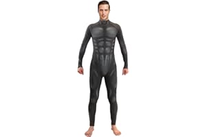 EASUIT Men's Muscle Bodysuit Jumpsuit Full Body Compression Athletic Suit Outfit Halloween Costume for Adult