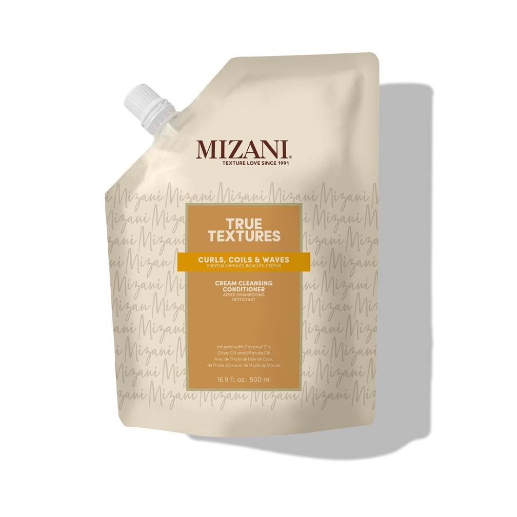 Mizani Cleansing Conditioner, For Wavy and Tightly-Coiled Hair Types, Moisturises and Softens, Enriched with Olive, Coconut and Marula Oils, True Textures Cream Cleansing Conditioner, 250ml