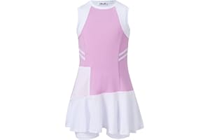 LIONJIE Girls Sleeveless Tennis Golf Sport Dress Outfit Athletic Pleated Skirt Sets with Built-in Shorts Pockets 3-12 Years