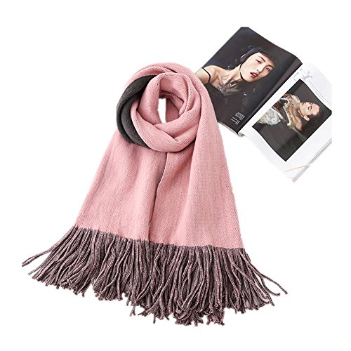 WindamazingStory Women's Super Soft Scarves Winter Scarf Shawls And Wraps Stole Scarf Pure Cashmere Shawl Pink