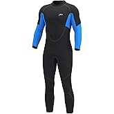 Hevto Men Wetsuit 5/4/3/2mm Neoprene Full Wet Suit in Cold Water for Scuba Diving Surfing Swimming for Water Sports