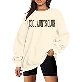 LUKYCILD Aunt & Auntie Club Sweatshirts - Women's Oversized Funny Letter Print Pullover Top Gifts
