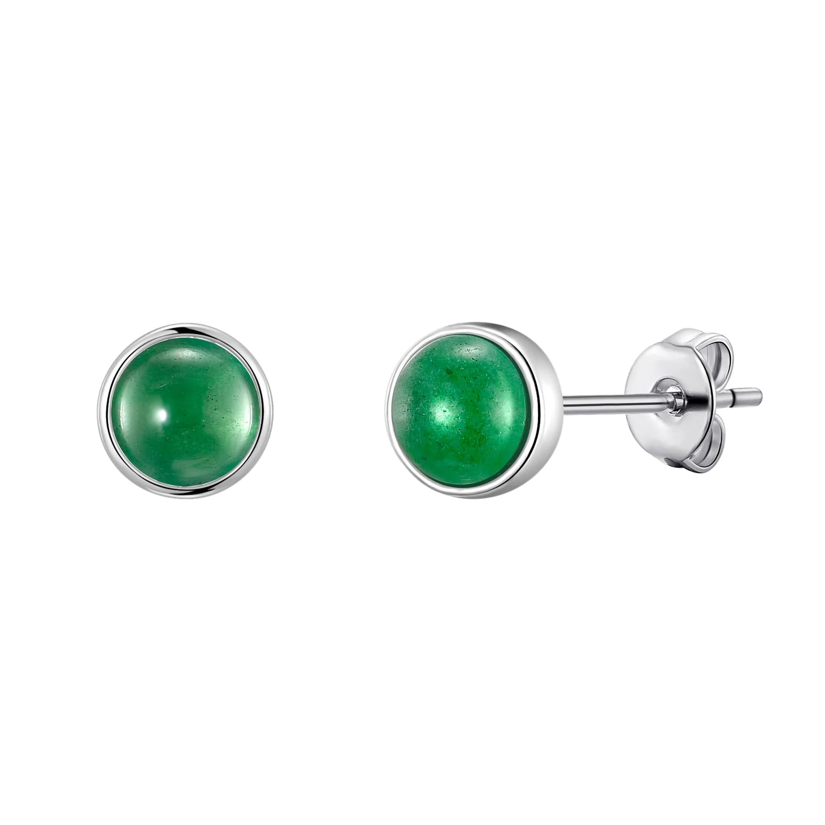 Philip Jones Green Aventurine Stud Earrings