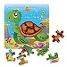 Sumnacon 16 Pieces Wooden Animals Jigsaw Puzzles, Fancy Education And Learning Intelligence Toys Grown Up Puzzles for Toddlers Kids Children Up 2 Years, 5 Pack of Giraffe Elephant Turtles Frog Bees
