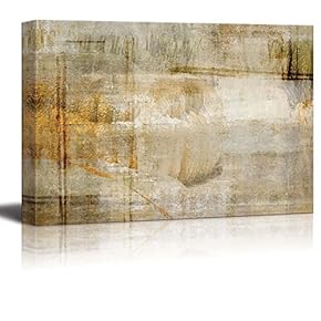 Abstract Bronze and Silver Textured Stripes with a Rusty Texture Over It - Canvas Art Home Art - 12x18 inches