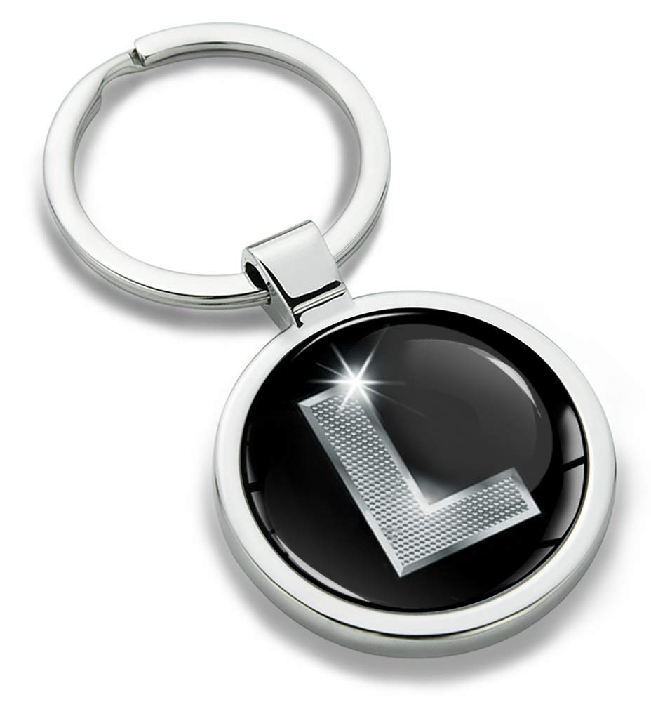 Biomar Labs Letter Keychain Alphabet Initial Keyring 3D Metal Stainless Steel Personalised Initials Charm for Car and Keys Available in Silver Rose Gold or Gold (L in Silver KK 12) — image 1