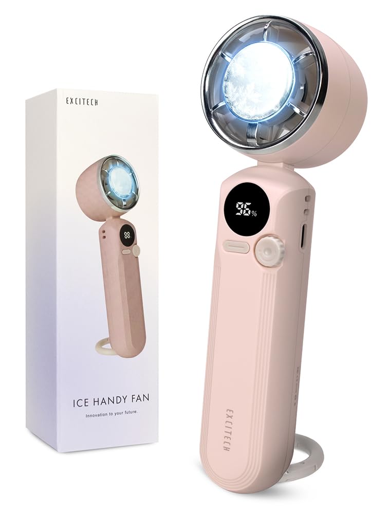 Excitech ハンディファン【熱中症予防管理者監修×2026瞬間冷却プレート】100段階風量調節 日本企業企画 携帯扇風機 暑さ対策 手持ち扇風機 首掛け 静音 超軽量 ギフト