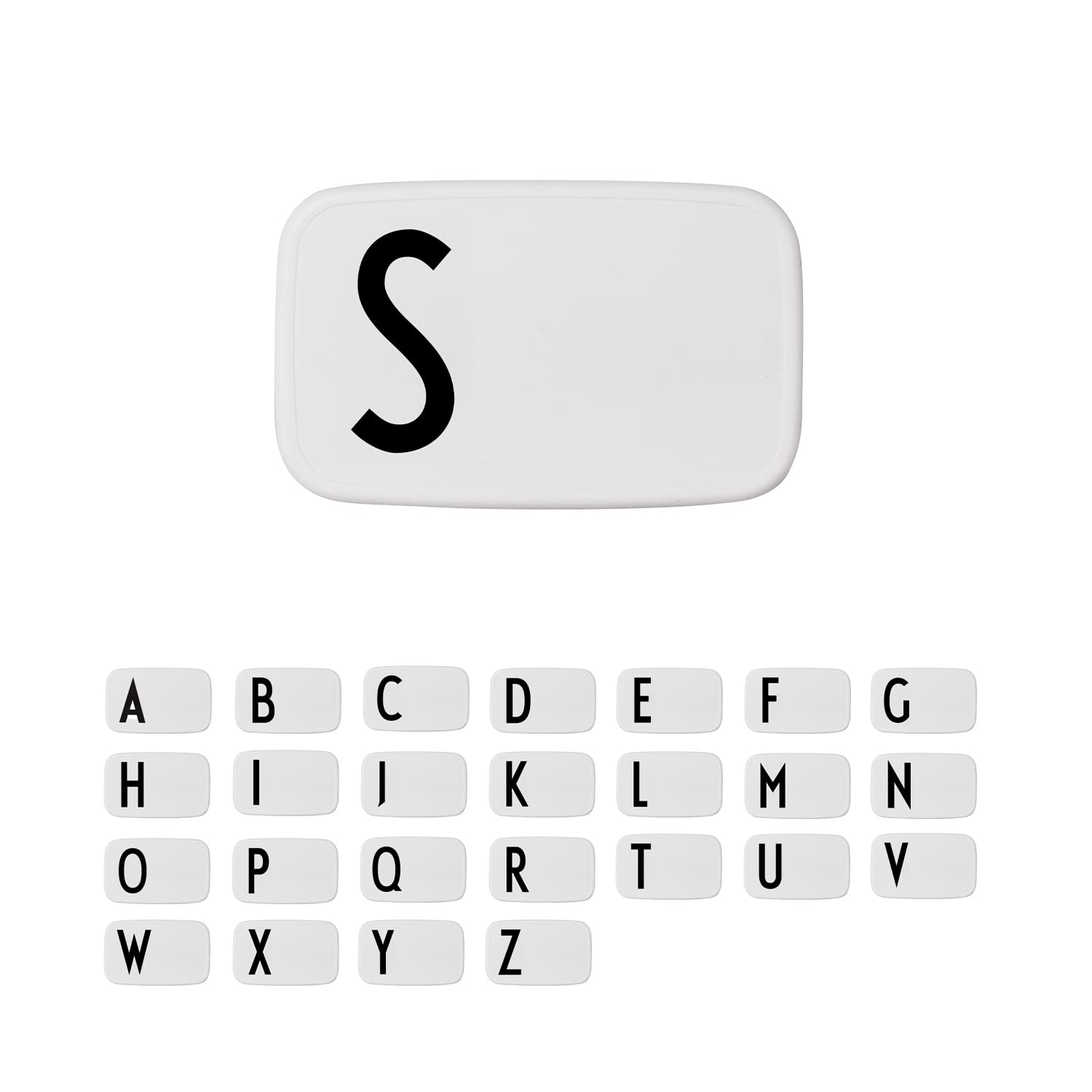 Design Letters Personal Lunch Box White | Personalised Food Storage Container for Men, Women, Girls and Boys | White Lunch/Food Box for Travel | Use as Sandwich Box | Dishwasher & Microwave Safe