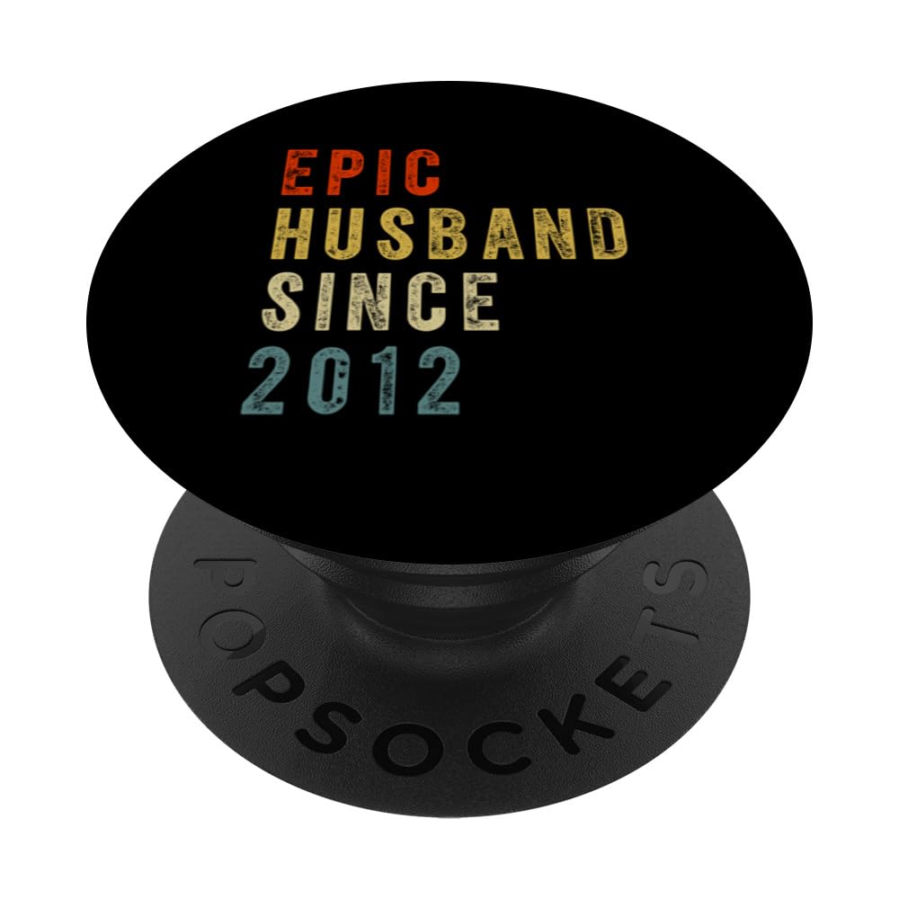 Epic Husband Since 2012 Couple 12th wedding Anniversary Mens PopSockets Swappable PopGrip