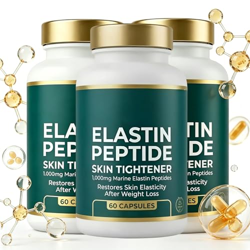Elastin Peptides, Elastin Peptide Skin Tightening Formula, Combating Skin Sagging, Elasticity & Firmness, 60 Counts (3 Pcs)