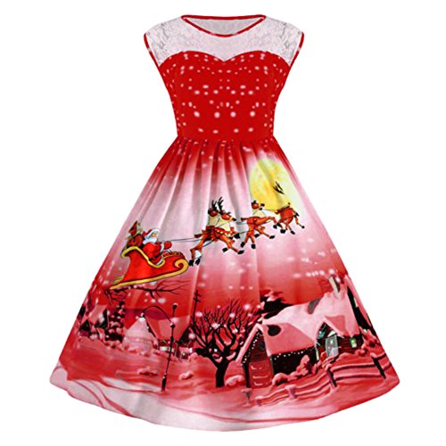 Retro Christmas Dress Confidanilin 50s Hepburn Style Slim Waist Lace |  Desertcart Belize