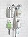mDesign Bathroom Shower Caddy for Handheld Shower Head - Large, Silver