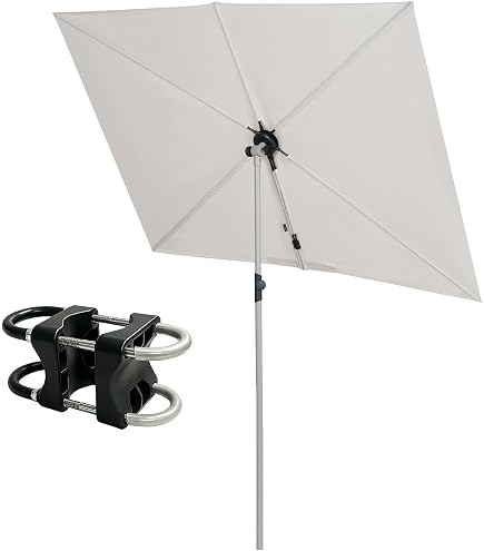 SIMPLYSHADE SSBU-5X7RT5T-P090 Capri 4.95 FT. X 6.93 FT. Rectangle Balcony Umbrella BLA : Patio, Lawn & Garden