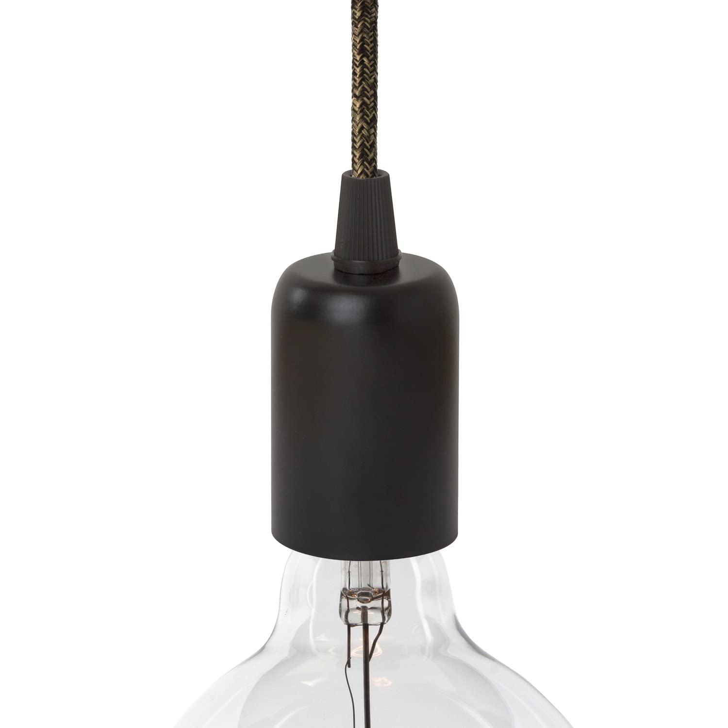 AMARCORDS - Lamp Holder E27 Vintage Retro Edison Metal for Pendant lamp. Industrial Style Finish Black