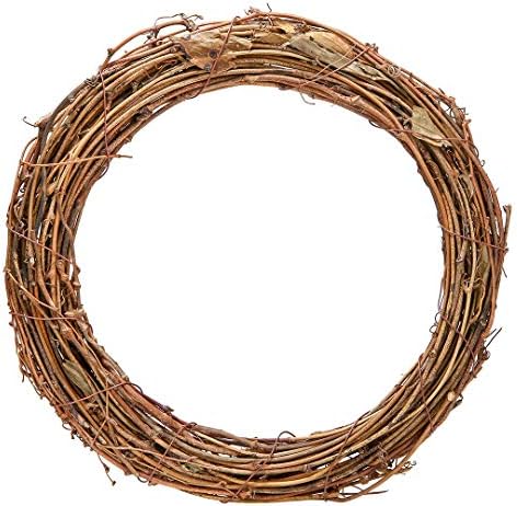 WUYASTA Natural Rattan Wreath Christmas Dried Rattan Wreath Crafts for Garland Party Wedding Xmas Door Wall Home Decoration (Pack of 2) – 25CM (25CM)