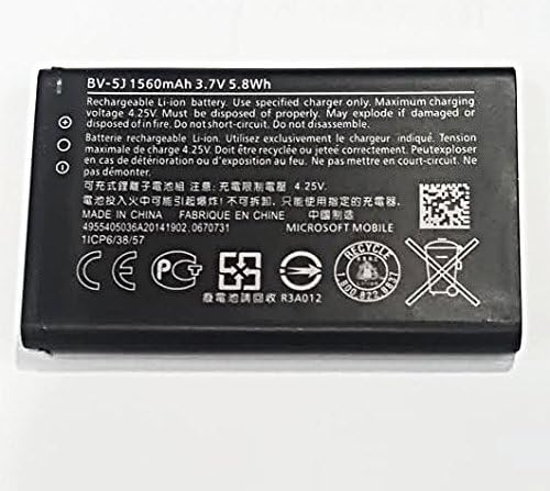 Original 1560mAh Nokia Battery BV-5J for Microsoft Lumia 435 Lumia 532 in Non-Retail Packaging.