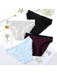 ATTRACO - Bragas de bikini de algodón para mujer, paquete de 4