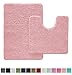 GORILLA GRIP Bathroom Rug Sets, Soft Chenille 2 Piece Area Rugs Set, Toilet Base Mat and 30x20 Carpet, Absorbent Microfiber Washable Mats Dry Quickly, Home Décor and Bath Room Accessories, Lt Pink
