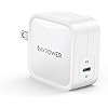 RAVPower 61W USB-C 急速充電器(世界最小最軽量クラス)【GaN (窒化ガリウム)採用/折畳式/PD対応】iPhone 11/11 Pro/XR/8、GalaxyS10、MacBook Pro、iPad Proその他USB-C機器対応 RP-PC112(ホワイト)
