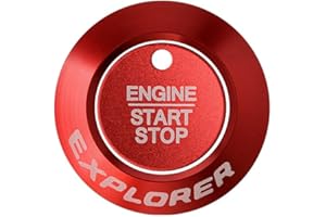 LECART for Ford Explorer 2020 2021 2022 2023 Push Start Button Cover Aluminum Alloy Auto Interior Decoration Accessories Red Pack of 2
