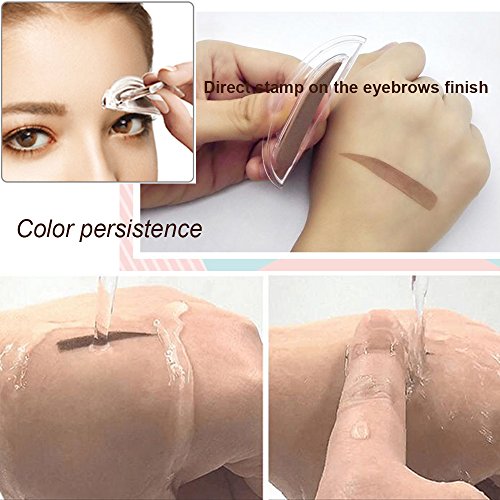 Hisight Brow Eyebrow Stamp - Enhancer Straight United Eyebrow Powder Natural Perfect Eyebrows shapein 3 Seconds (Dark Brown)