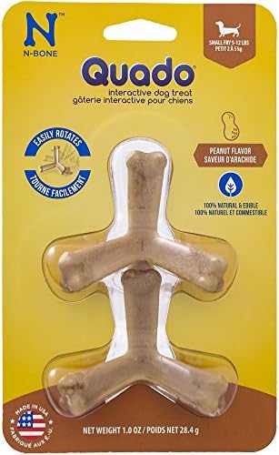N-Bone Quado Interactive Dog Chew Treat Peanut, Size Small Fry