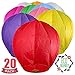 SKY HIGH 20 Pack Colorful Chinese Lanterns - Biodegradable Paper Lanterns Multi-Color Assortment for Birthdays, Parties, New Years, Memorial Ceremonies and More