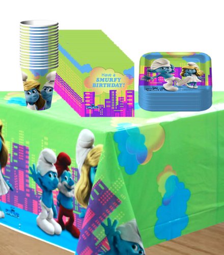 The Smurfs Party Kit for 16 Guests with Tablecover
