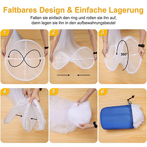 VEVOQIM Mosquito Net Bed for Double Bed Single Bed, Large Mosquito Net Travel Bed Canopy Mosquito Net Fine Mesh as Mosquito Protection, Fly Net Mosquito Nets for Travel and Home Indoor Outdoor