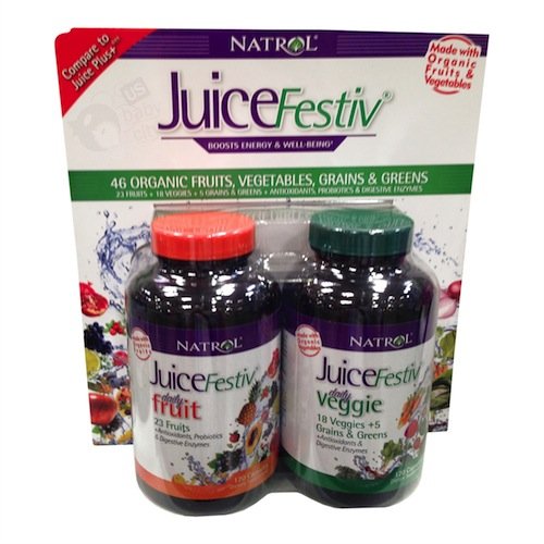 Natrol JuiceFestiv - 240 FruitFestiv & 240 VeggieFestiv Capsules