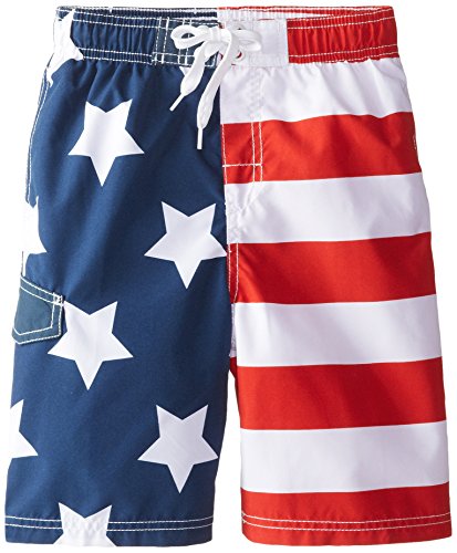 Kanu Surf boys Patriot fashion swim trunks, Flag, 5 6 US - Thumbnail 3