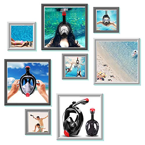 YSBER Snorkel Mask - Original Full Face Snorkeling and Diving Mask with 180° Panoramic Viewing - Detachable Camera Mount, Free Breathing, Anti-Fog and Anti-Leak (Black, S/M)