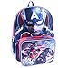 Marvel Boys' Captain America Backpack with Lunch Kit, Red