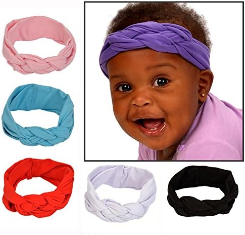 Baby Infant Girl &amp; Kids Knot Fashion Hairband Set With 6 Stretchy, Soft Headbands for Infants, Toddler Girls &amp; Older Girls - Fits 3 Months to 5 Years