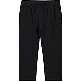 Weintee Women's Plus Size Petite Cotton Pants with Elastic Waist