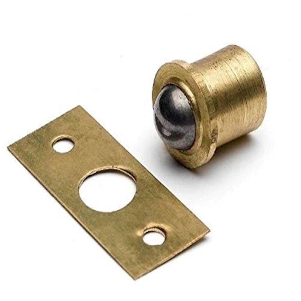 Merriway BH03477 (2 Pcs) 13mm (1/2 inch) Single Solid Brass Ball Cupboard cabinet Door Bullet Catch - Pack of 2 Pieces